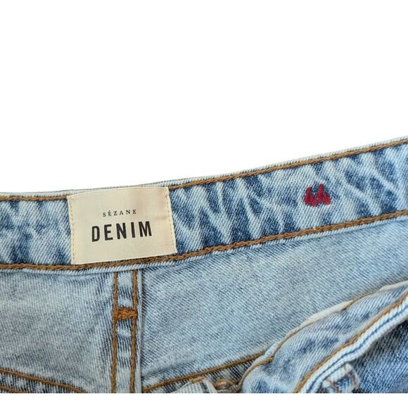 Sézane Denim High-Rise Straight Leg Jeans Blue 44 Classic French Vintage Style - Picture 5 of 6